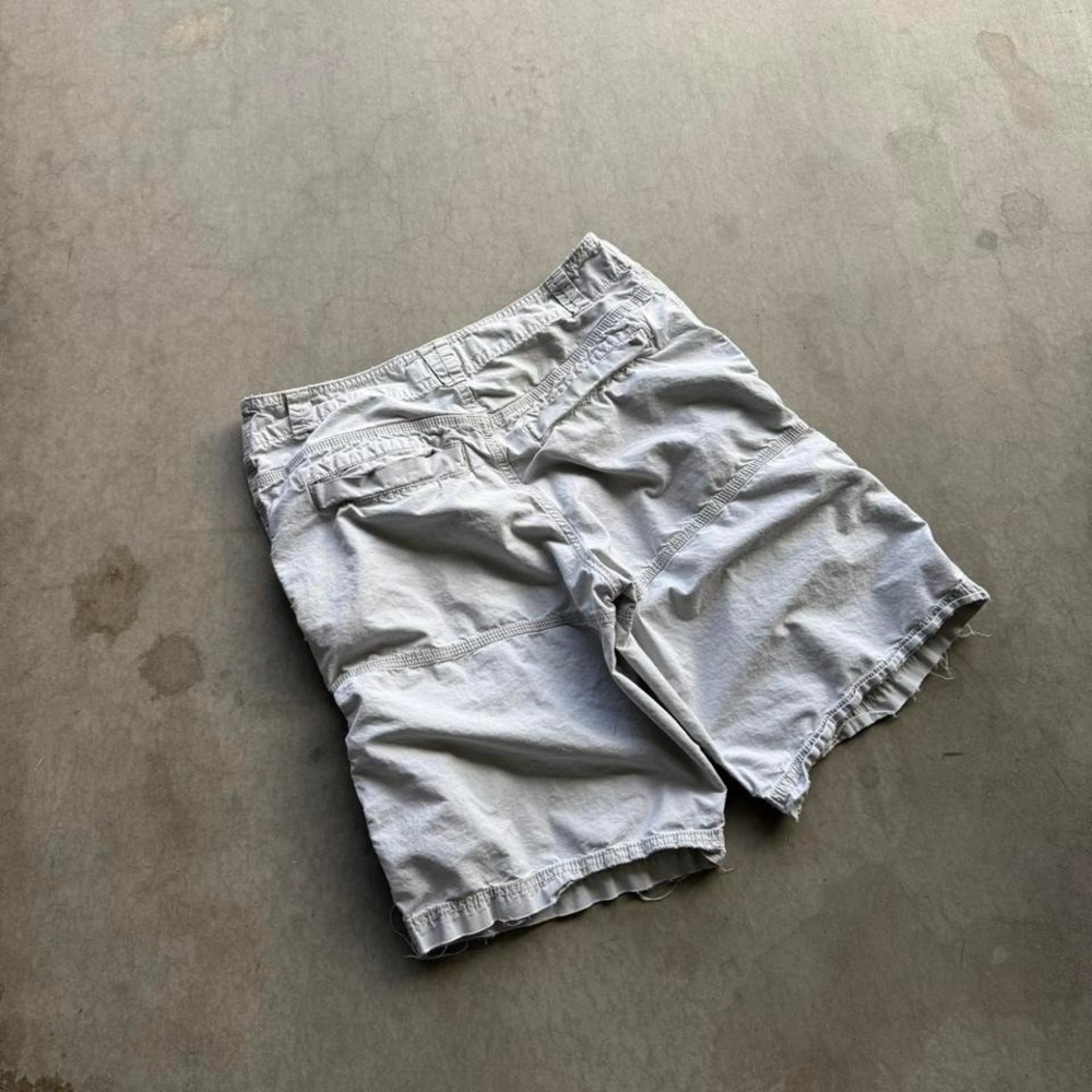 Cargo Supply Mens Size 32 Utility Cargo Shorts Tan Distressed Multi-Pocket